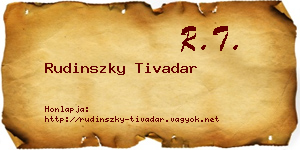Rudinszky Tivadar névjegykártya